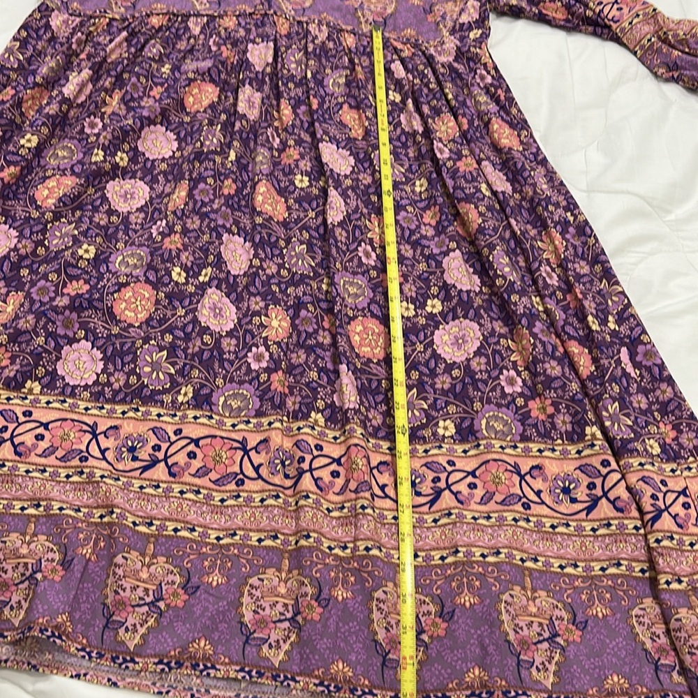 Loose Fitting Floral Boho Style Rayon Dress NWT - Picture 10 of 12